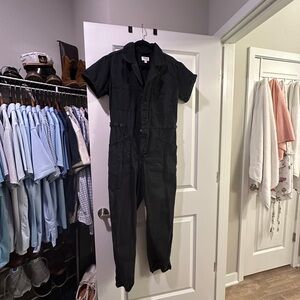 Pistola Black Short Sleeve Jumpsuit